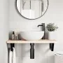 Estante de lavabo de pared de acero y madera maciza de roble von , Badezimmerwaschtische - Ref: Foro24-3302331, Preis: 74,56 ...