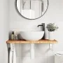 Estante de lavabo de pared de acero y madera maciza de roble von , Badezimmerwaschtische - Ref: Foro24-3302338, Preis: 81,07 ...