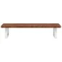 Estante de lavabo de pared de acero y madera maciza de roble de , Tocadores de baño - Ref: Foro24-3302344, Precio: 82,05 €, D...