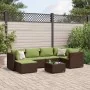 Set muebles de jardín 7 piezas y cojines ratán sintético marrón de , Conjuntos de jardín - Ref: Foro24-3308222, Precio: 442,3...