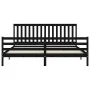 Bed frame with black solid wood headboard 200x200 cm by vidaXL, Beds and slatted bases - Ref: Foro24-3194270, Price: 177,89 €...