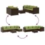 Set muebles de jardín 6 piezas y cojines ratán sintético marrón by , Garden sets - Ref: Foro24-3308166, Price: 404,91 €, Disc...