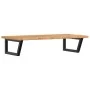 Estante de lavabo de pared de acero y madera maciza de roble de , Tocadores de baño - Ref: Foro24-3302399, Precio: 121,39 €, ...