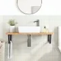 Estante de lavabo de pared de acero y madera maciza de roble de , Tocadores de baño - Ref: Foro24-3302399, Precio: 121,39 €, ...