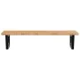 Estante de lavabo de pared de acero y madera maciza de roble de , Tocadores de baño - Ref: Foro24-3302399, Precio: 121,39 €, ...