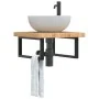 Estante de lavabo de pared de acero y madera maciza de roble by , bathroom vanities - Ref: Foro24-3302409, Price: 94,54 €, Di...