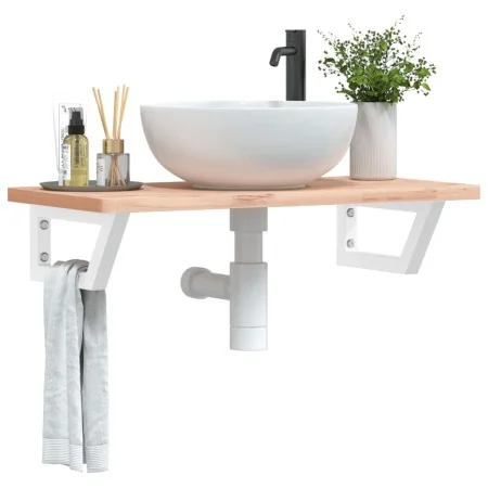 Soportes estante de lavabo 2 unidades trapecio acero blanco by , Supports and crossbars - Ref: Foro24-4007277, Price: 31,69 €...