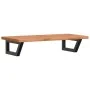 Estante de lavabo de pared de acero y madera maciza de haya de , Tocadores de baño - Ref: Foro24-3302367, Precio: 74,89 €, De...