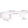 Estante de lavabo de pared de acero y madera maciza de haya de , Tocadores de baño - Ref: Foro24-3302367, Precio: 74,89 €, De...