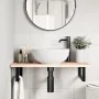 Estante de lavabo de pared de acero y madera maciza de roble de , Tocadores de baño - Ref: Foro24-3302545, Precio: 72,58 €, D...