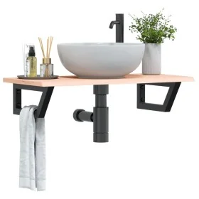 Estante de lavabo de pared de acero y madera maciza de roble von , Badezimmerwaschtische - Ref: Foro24-3302547, Preis: 73,81 ...