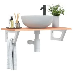 Estante de lavabo de pared de acero y madera maciza de roble by , bathroom vanities - Ref: Foro24-3302566, Price: 85,66 €, Di...