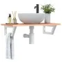 Estante de lavabo de pared de acero y madera maciza de roble by , bathroom vanities - Ref: Foro24-3302566, Price: 85,66 €, Di...