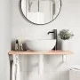 Estante de lavabo de pared de acero y madera maciza de roble by , bathroom vanities - Ref: Foro24-3302566, Price: 85,66 €, Di...