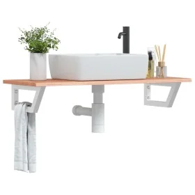 Estante de lavabo de pared de acero y madera maciza de roble by , bathroom vanities - Ref: Foro24-3302570, Price: 88,98 €, Di...