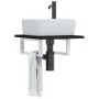 Estante de lavabo de pared de acero y madera maciza de roble by , bathroom vanities - Ref: Foro24-3302572, Price: 60,06 €, Di...