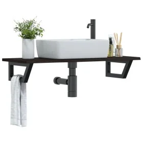 Estante de lavabo de pared de acero y madera maciza de roble by , bathroom vanities - Ref: Foro24-3302591, Price: 69,91 €, Di...