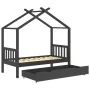 Children's bed frame and gray pine wood drawer 80x160cm by vidaXL, Cribs and beds for children - Ref: Foro24-322152, Price: 2...