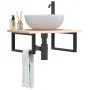 Estante de lavabo de pared de acero y madera maciza de roble by , bathroom vanities - Ref: Foro24-3302593, Price: 78,76 €, Di...