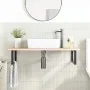 Estante de lavabo de pared de acero y madera maciza de roble von , Badezimmerwaschtische - Ref: Foro24-3302601, Preis: 103,79...