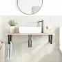 Estante de lavabo de pared de acero y madera maciza de roble von , Badezimmerwaschtische - Ref: Foro24-3302603, Preis: 100,67...