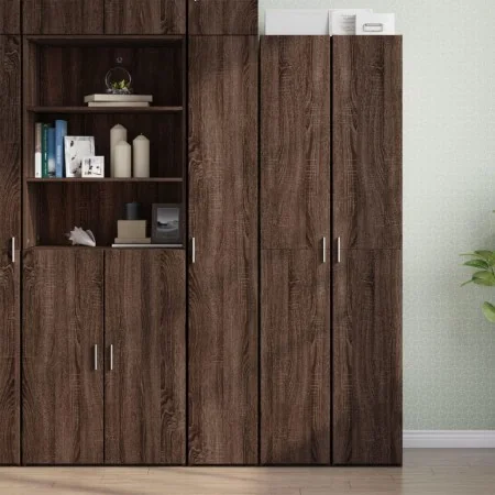 Aparador de madera de ingeniería marrón roble 30x42,5x185 cm by , Sideboards - Ref: Foro24-3281398, Price: 147,18 €, Discount: %