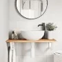 Estante de lavabo de pared acero y madera maciza de acacia by , bathroom vanities - Ref: Foro24-3302719, Price: 74,34 €, Disc...