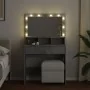 Tocador con luces LED gris hormigón 80x41x134,5 cm de , Tocadores para dormitorios - Ref: Foro24-848188, Precio: 141,67 €, De...