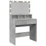 Tocador con luces LED gris hormigón 80x41x134,5 cm de , Tocadores para dormitorios - Ref: Foro24-848188, Precio: 141,67 €, De...
