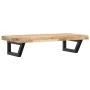 Estante de lavabo de pared acero y madera maciza de acacia | Foro24.es | Tu tienda online para hogar, jardín y más Foro24.es