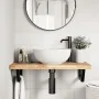 Estante de lavabo de pared acero y madera maciza de acacia | Foro24.es | Tu tienda online para hogar, jardín y más Foro24.es