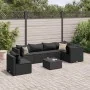 Set de muebles de jardín y cojines 7 pzas ratán sintético negro von , Gartensets - Ref: Foro24-3308179, Preis: 553,48 €, Raba...