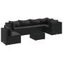 Set de muebles de jardín y cojines 7 pzas ratán sintético negro von , Gartensets - Ref: Foro24-3308179, Preis: 553,48 €, Raba...