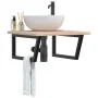 Estante de lavabo de pared de acero y madera maciza de roble von , Badezimmerwaschtische - Ref: Foro24-3302463, Preis: 103,95...
