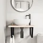 Estante de lavabo de pared de acero y madera maciza de roble von , Badezimmerwaschtische - Ref: Foro24-3302463, Preis: 103,95...