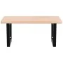 Estante de lavabo de pared de acero y madera maciza de roble von , Badezimmerwaschtische - Ref: Foro24-3302463, Preis: 103,95...