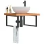 Estante de lavabo de pared de acero y madera maciza de haya von , Badezimmerwaschtische - Ref: Foro24-3302513, Preis: 111,19 ...