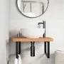 Estante de lavabo de pared de acero y madera maciza de haya von , Badezimmerwaschtische - Ref: Foro24-3302513, Preis: 111,19 ...