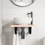 Estante de lavabo de pared de acero y madera maciza de roble | Foro24.es | Tu tienda online para hogar, jardín y más Foro24.es