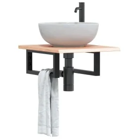 Estante de lavabo de pared de acero y madera maciza de roble von , Badezimmerwaschtische - Ref: Foro24-3302553, Preis: 74,91 ...