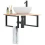 Estante de lavabo de pared de acero y madera maciza de roble von , Badezimmerwaschtische - Ref: Foro24-3302629, Preis: 85,55 ...