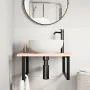 Estante de lavabo de pared de acero y madera maciza de roble von , Badezimmerwaschtische - Ref: Foro24-3302629, Preis: 85,55 ...