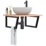 Estante de lavabo de pared de acero y madera maciza de roble by , bathroom vanities - Ref: Foro24-3302643, Price: 88,91 €, Di...