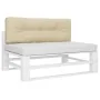 Cojín para sofá de palets de tela beige 120x40x12 cm by , Cushions for chairs and sofas - Ref: Foro24-360626, Price: 33,98 €,...