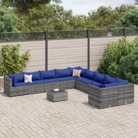 Set of 11 garden sofas and cushions synthetic rattan gray | Foro24.es | Tu tienda online para hogar, jardín y más Foro24.es