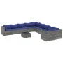 Set de sofás de jardín 11 pzas y cojines ratán sintético gris | Foro24.es | Tu tienda online para hogar, jardín y más Foro24.es