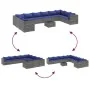 Set of 11 garden sofas and cushions synthetic rattan gray | Foro24.es | Tu tienda online para hogar, jardín y más Foro24.es
