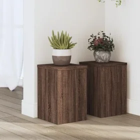 Soportes de plantas 2 uds madera marrón roble 20x20x30 cm by , Pot stands - Ref: Foro24-852903, Price: 34,07 €, Discount: %