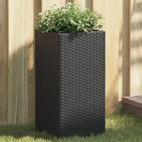 Jardinera de ratán sintético negra 30x30x60 cm de , Maceteros y jardineras - Ref: Foro24-366410, Precio: 51,51 €, Descuento: %