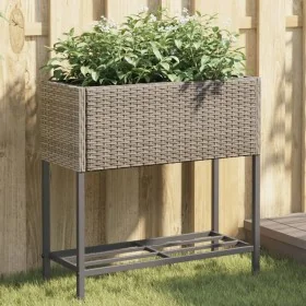 Jardinera con estante ratán sintético gris von , Töpfe und Pflanzgefäße - Ref: Foro24-366389, Preis: 66,39 €, Rabatt: %